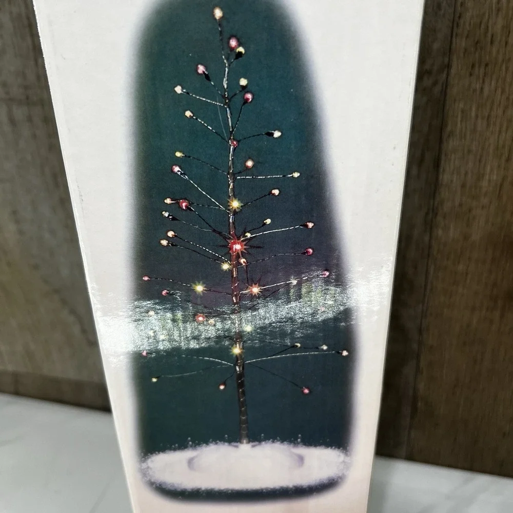 Department 56 Village Accessory LARGE Twinkle Brite Trees Set of 2 MULTICOLOR